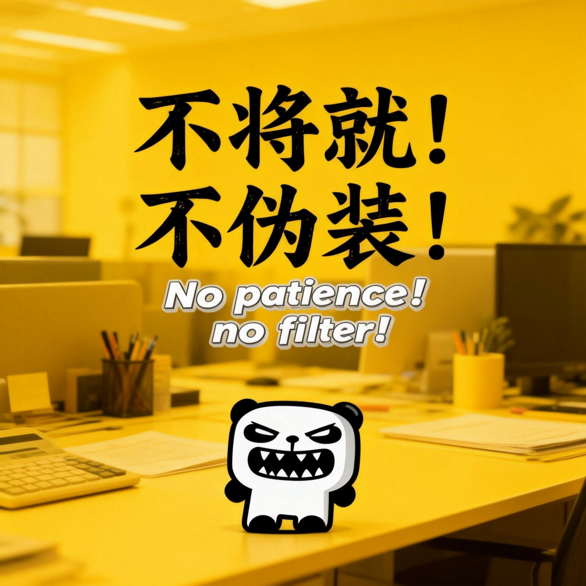 jimeng-2026-02-24-5782-精美壁纸设计，人物小一些放置于画面底部位置，slogan：“不将就！不伪装！”（....png