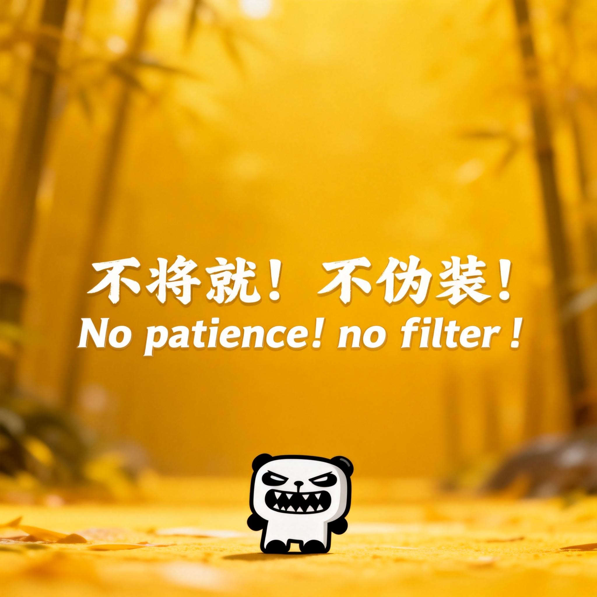 jimeng-2026-02-24-6926-精美壁纸设计，人物小一些放置于画面底部位置，slogan：“不将就！不伪装！”（....png